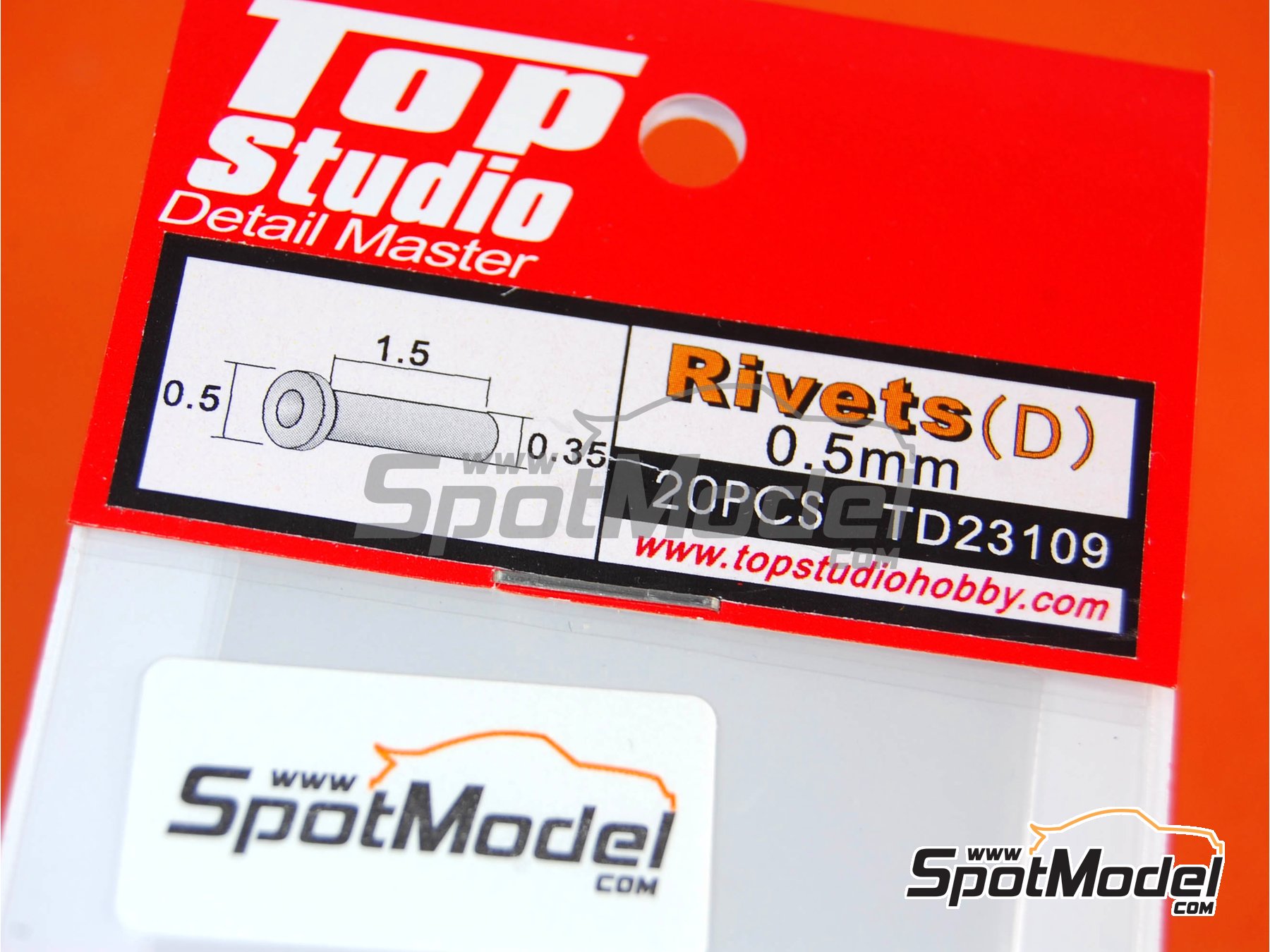 Top Studio TD23109 Rivets 0.5mm rivets 20 units (ref. TD23109